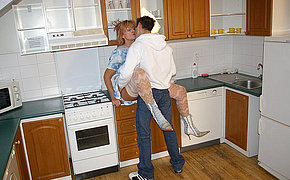 Hot wife banging in her kitchen